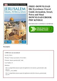 FREE~DOWNLOAD DK Eyewitness Travel Guide Jerusalem  Israel  Petra and Sinai DOWNLOAD EBOOK PDF KINDLE