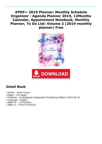 read 2018 2019 academic planner weekly and monthly calendar schedule
