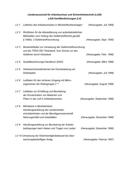 Leitfaden zur Ermittlung und Beurteilung der Konzentration von - LASi