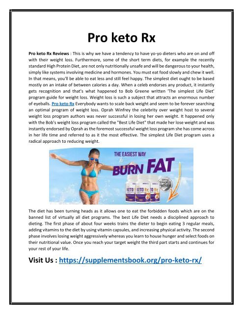 Pro keto Rx - Good and Blessed Formula To Reshape Your Body 