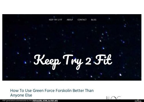 Green Force Forskolin Reviews