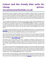 Latest and the trendy kids suits for cheap prices occasionwearforkids.co.uk