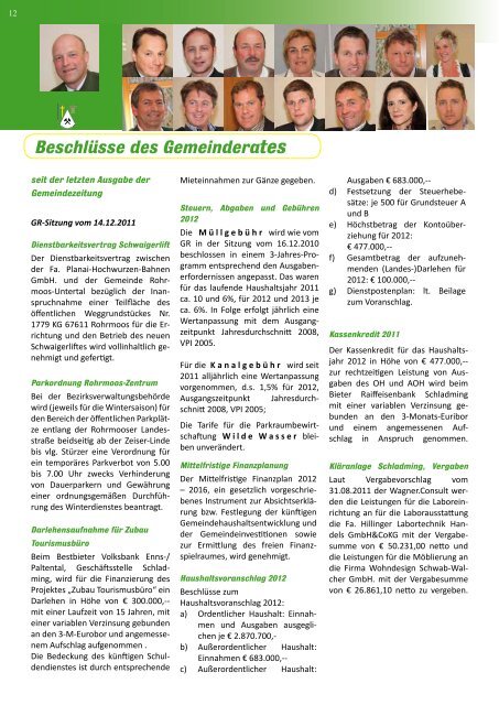 Gemeindeblatt - Gemeinde Rohrmoos-Untertal