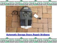 Automatic Garage Doors Repair Brisbane