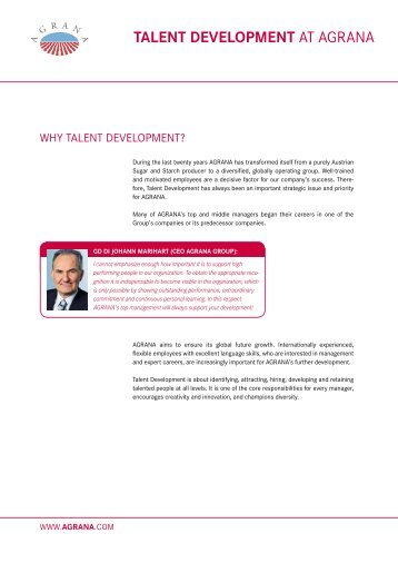 Talent Development AT AGRANA
