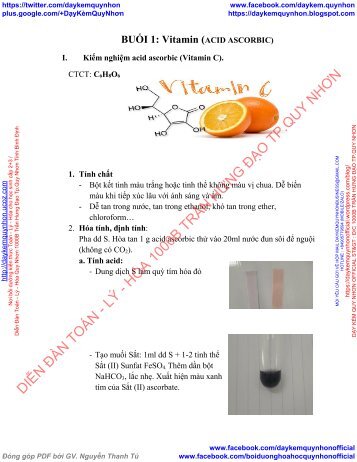 BÀI BÁO CÁO HÓA DƯỢC - ACID ASCORBIC - NATRI CLORID DƯỢC DỤNG - ASPIRIN TRONG THUỐC - PARACETAMOL - NIFEDIPIN VÀ GLUCOSE - CHIẾT CAFEIN TỪ TRÀ