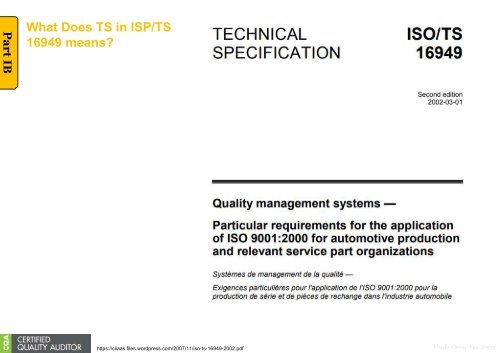 My Reading on ASQ CQA HB Part I-IA~IE-s