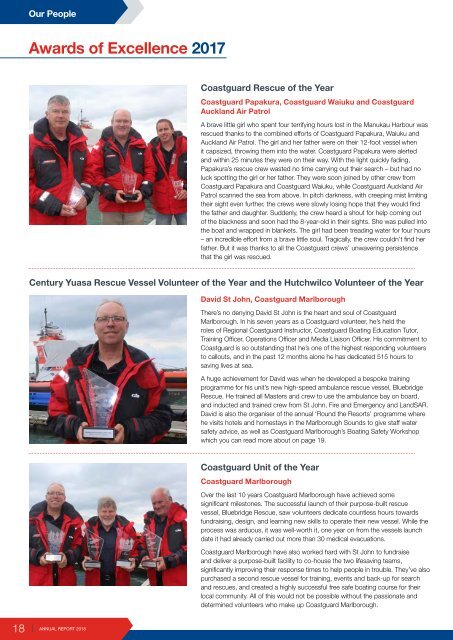 Coastguard New Zealand Annual Report 2018