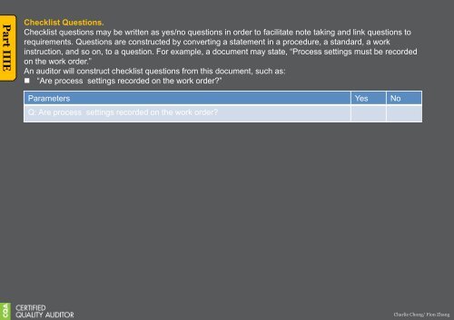 My Reading on ASQ CQA HB Part III