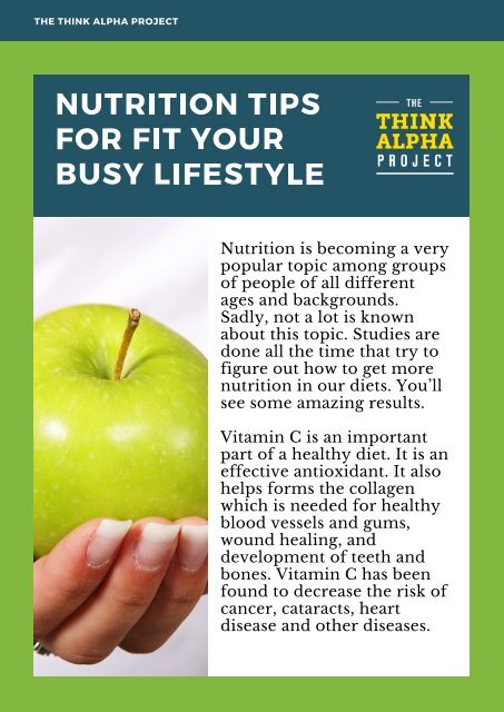 Nutrition Tips For Fit Your Busy Lifestyle