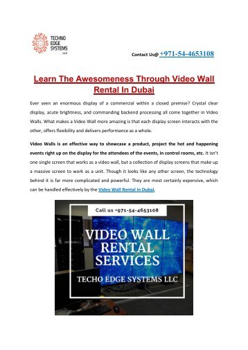 VideoWall Rental Dubai