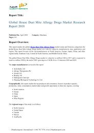 Global House Dust Mite Allergy Drugs Market Research 2018