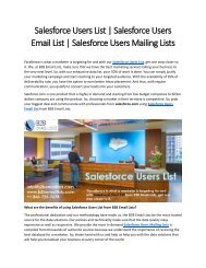 Salesforce Users List | Salesforce Users Email List | Salesforce Users Mailing Lists