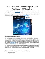 B2B Email Lists | B2B Mailing List | B2B Email Data | B2B Email Listz