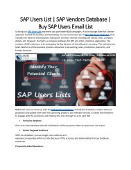 SAP Users List - B2B Email Listz