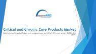 Critical and Chronic care products market in 2017 is estimated at $11,183 million, and it is growing at a CAGR of 5.2% from 2018 to 2023
