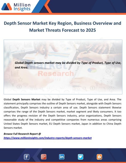 Depth Sensor Market Business Overview Forecast to 2025