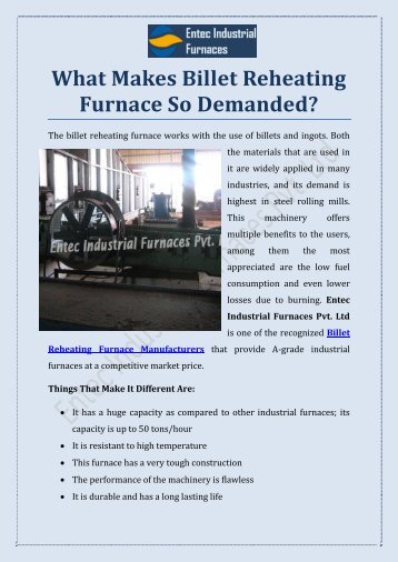 What Makes Billet Reheating Furnace So Demanded? 