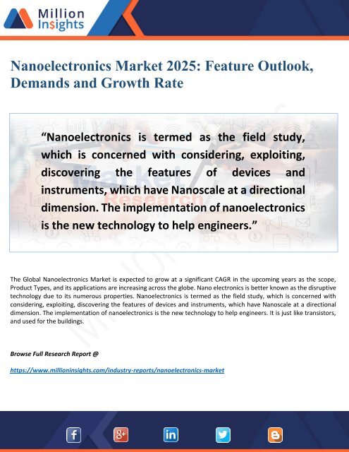 Nanoelectronics Market 2025: Key Trends, Driving factors and Growth Rate Analysis