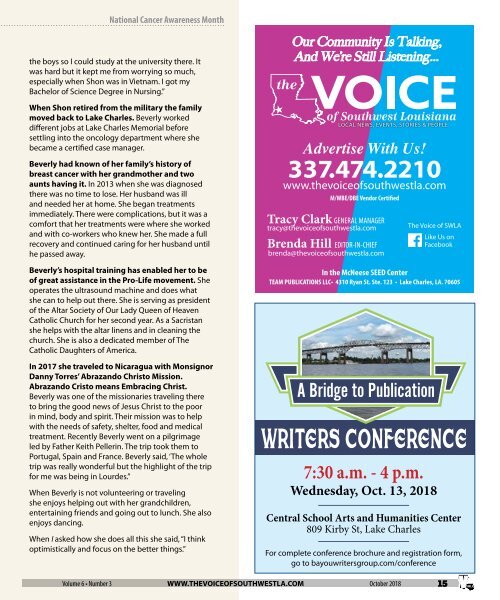 The Voice of Southwest Louisiana October 2018 Issue