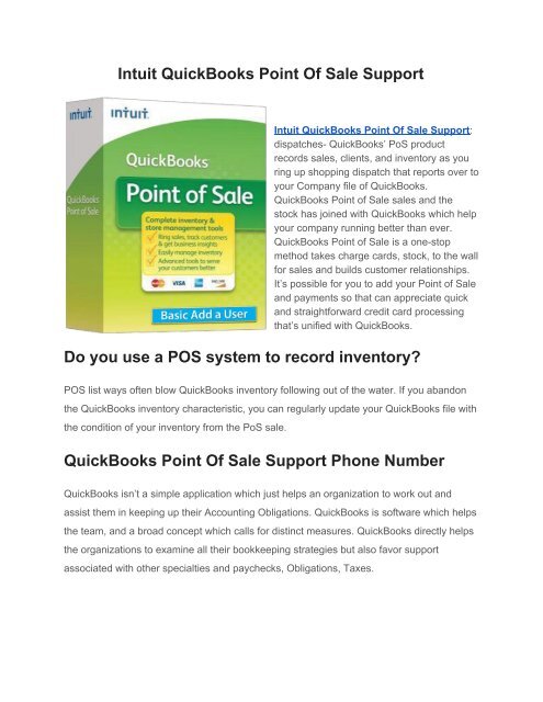 Intuit QuickBooks Point Of Sale Support - PosTechie Learn &amp; Support