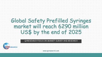 Global Safety Prefilled Syringes market will reach 6290 million US$ by the end of 2025