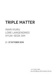 Triple Matter catalogue