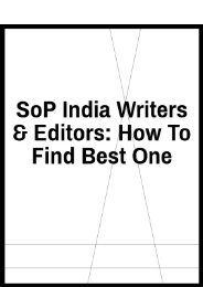 SoP India Writers & Editors: How to Find Best One