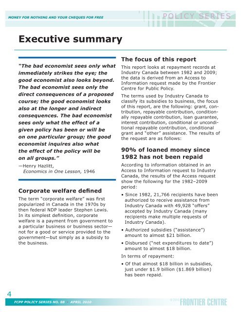 View entire study as PDF - Frontier Centre for Public Policy