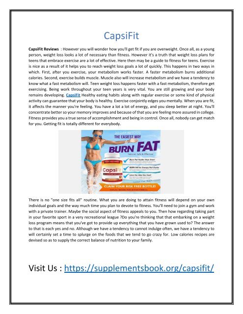 CapsiFit - Achive Target Weight Easily and Naturally 