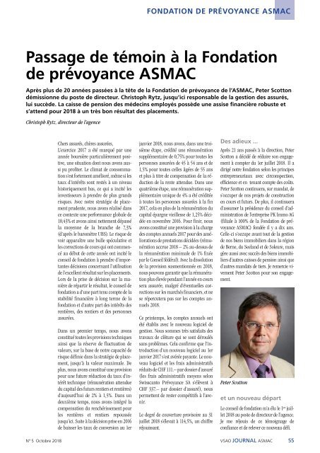 JOURNAL ASMAC No 5 - octobre 2018