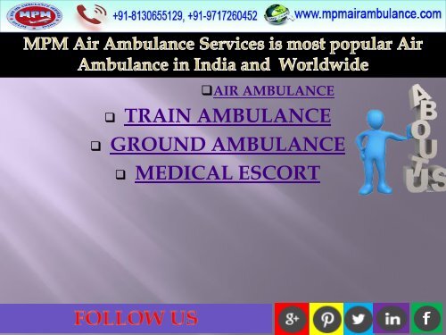 Now Get trusted MPM Air Ambulance Service in Bikaner