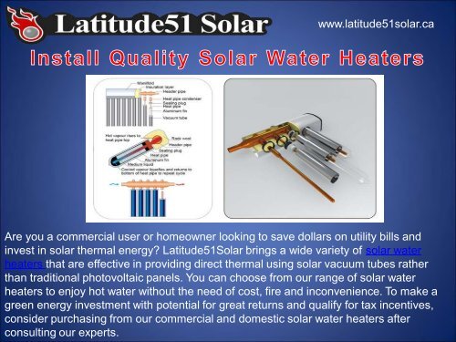 Install Quality Solar Water Heaters