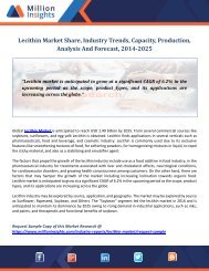 Lecithin Market Share, Industry Trends, Capacity, Production, Analysis And Forecast, 2014-2025