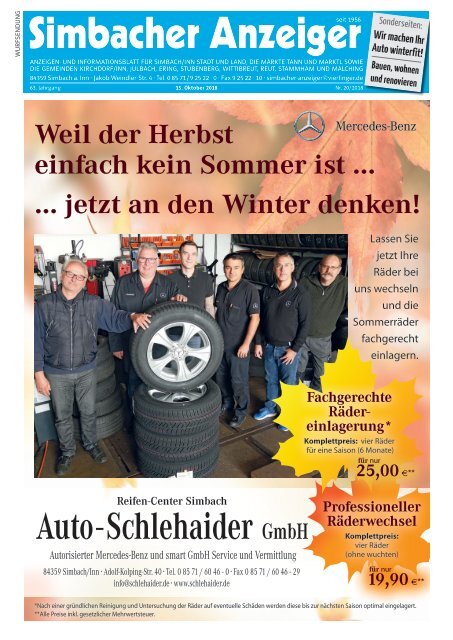 Simbacher Anzeiger aktuelle Ausgabe
