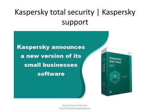 Kaspersky total security - Kaspersky support