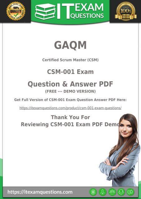 Prepare [2018] CSM-001 Dumps PDF Real CSM-001 Exam Questions