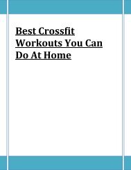 Best Crossfit Workouts You Can Do At Home