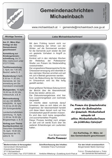 Gemeindezeitung Ausgabe 1-2008.indd - Michaelnbach