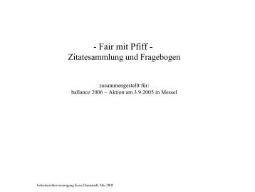 Zur Geschichte des Fairplay (II) - ballance 2006