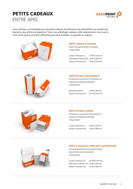 SAXOPRINT Catalogue Produits Emballages (FR)