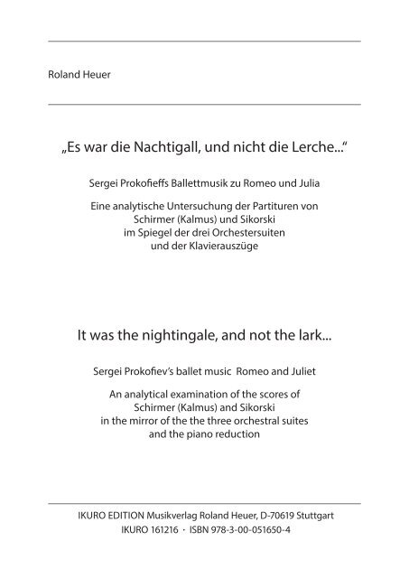 161216 "Es war die Nachtigall, und nicht die Lerche..." (Auszug)