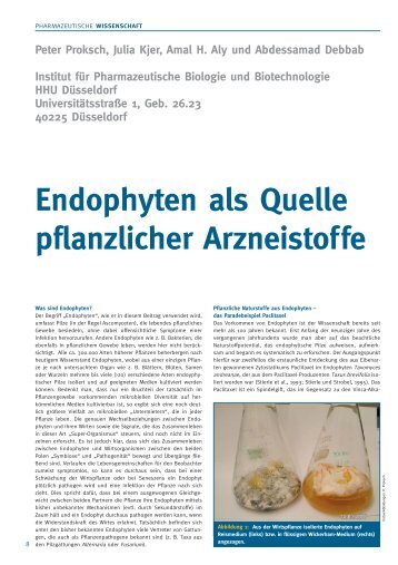 Endophyten als Quelle pflanzlicher Arzneistoffe - Gebr. Storck Verlag
