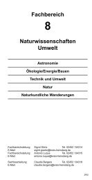 Fachbereich 8: Naturwissenschaften, Umwelt - VHS Kreis Heinsberg