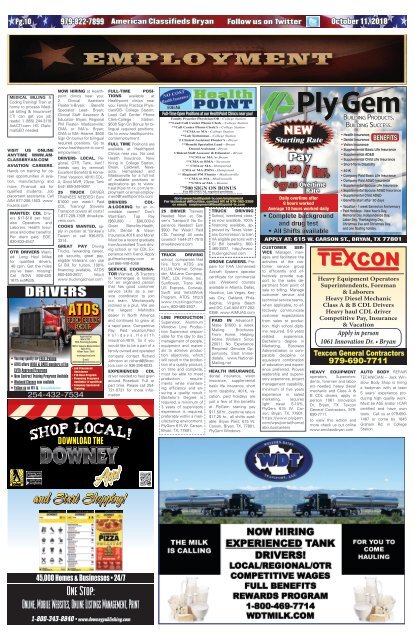 Thrifty Nickel/American Classifieds Oct. 11th Edition Bryan/College Station 