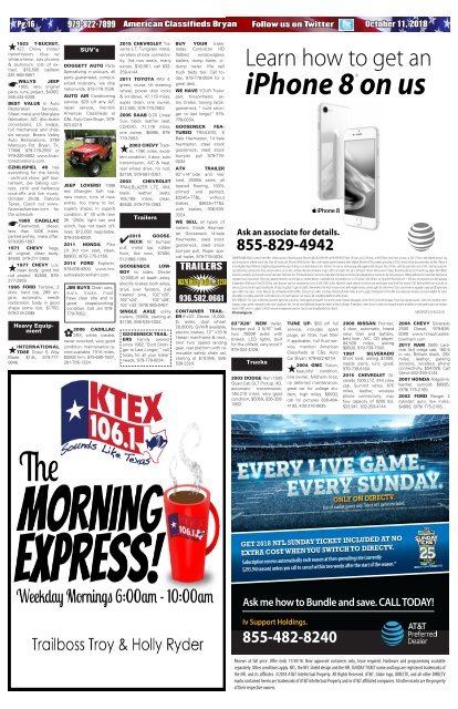 Thrifty Nickel/American Classifieds Oct. 11th Edition Bryan/College Station 