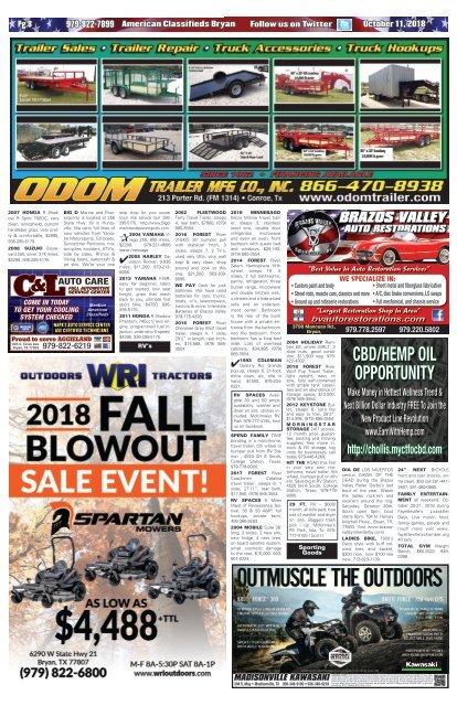 Thrifty Nickel/American Classifieds Oct. 11th Edition Bryan/College Station 