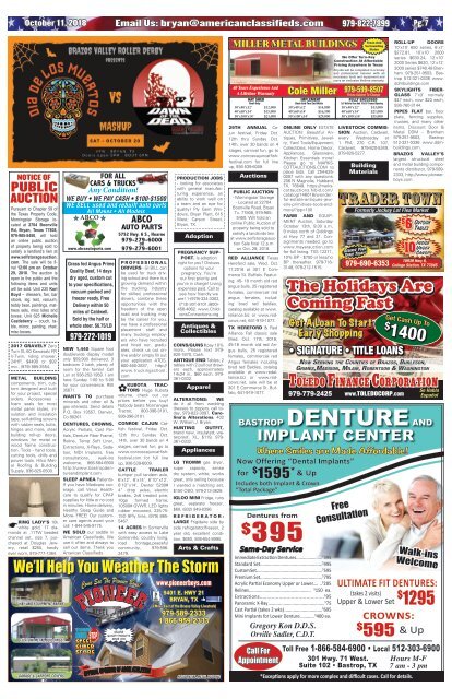 Thrifty Nickel/American Classifieds Oct. 11th Edition Bryan/College Station 