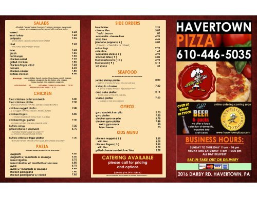 havertown pizza inside for menu express for print .psd
