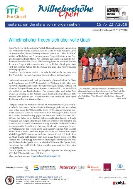 Dokumentation Wilhelmshöhe Open 2018